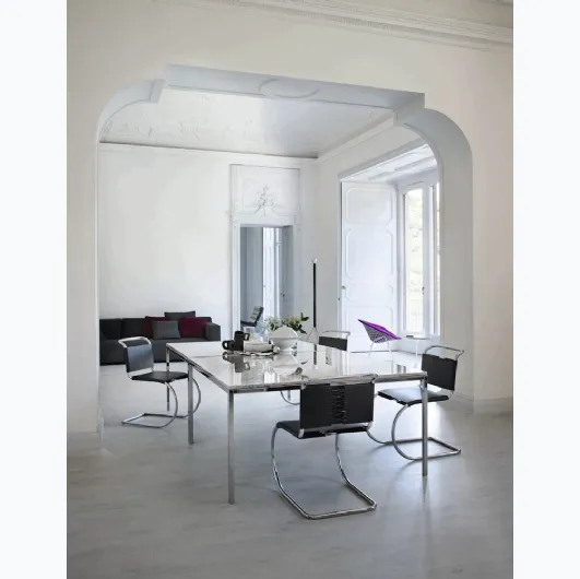 MR Side Chair in leather by Knoll.