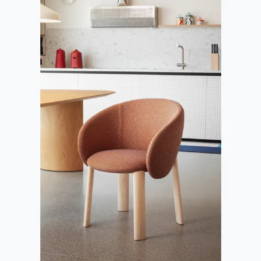 Nebula Wood chair in Miniforms fabric.