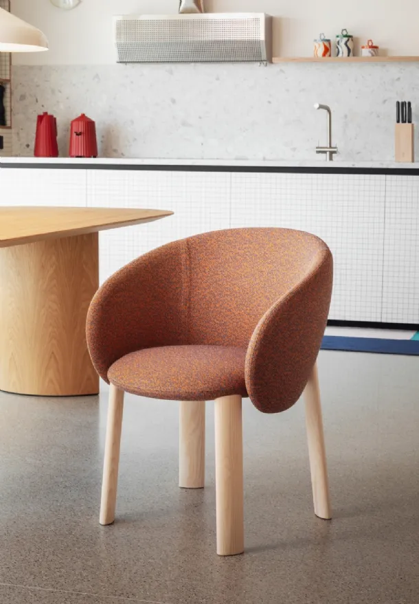 Nebula Wood chair in Miniforms fabric.