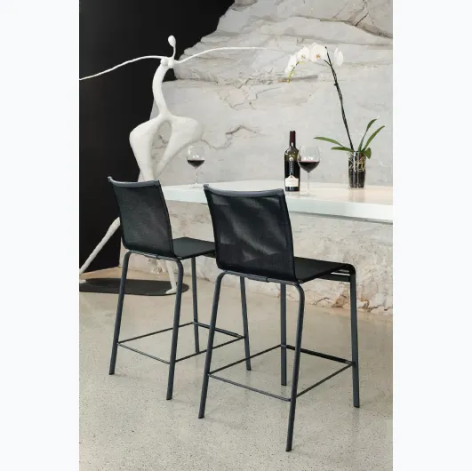 Net stool in soft texplast by Bontempi