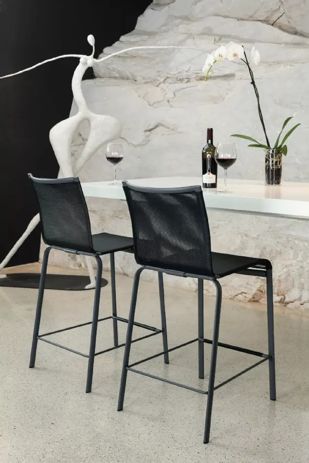 Net stool in soft texplast by Bontempi