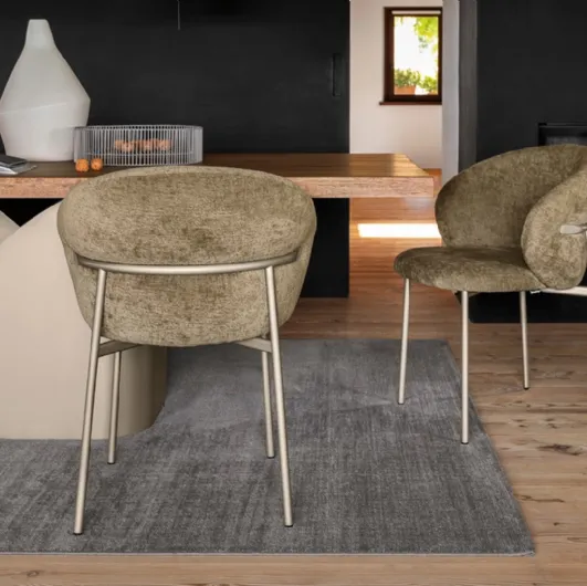 Oleander chair in fabric and metal by Calligaris
