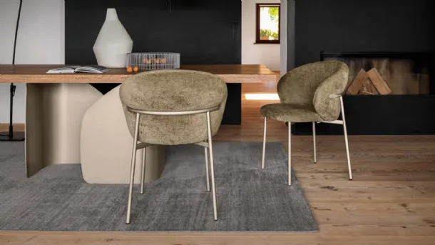 Oleander chair in fabric and metal by Calligaris