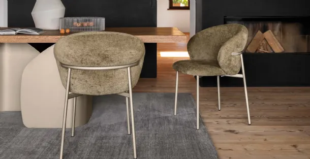 Fabric chair with metal legs Oleander by Calligaris