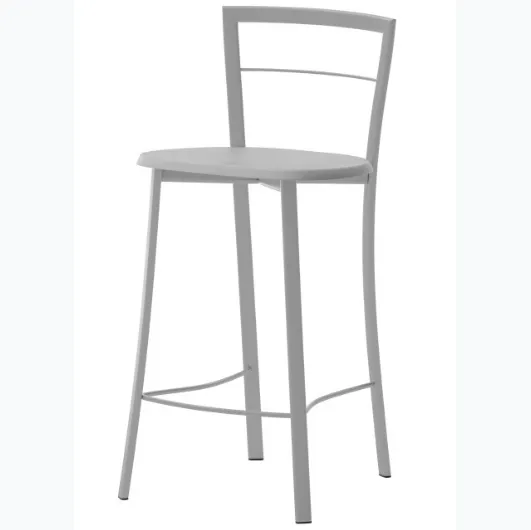 Olivia metal stool with wooden seat by Veneta Cucine.
