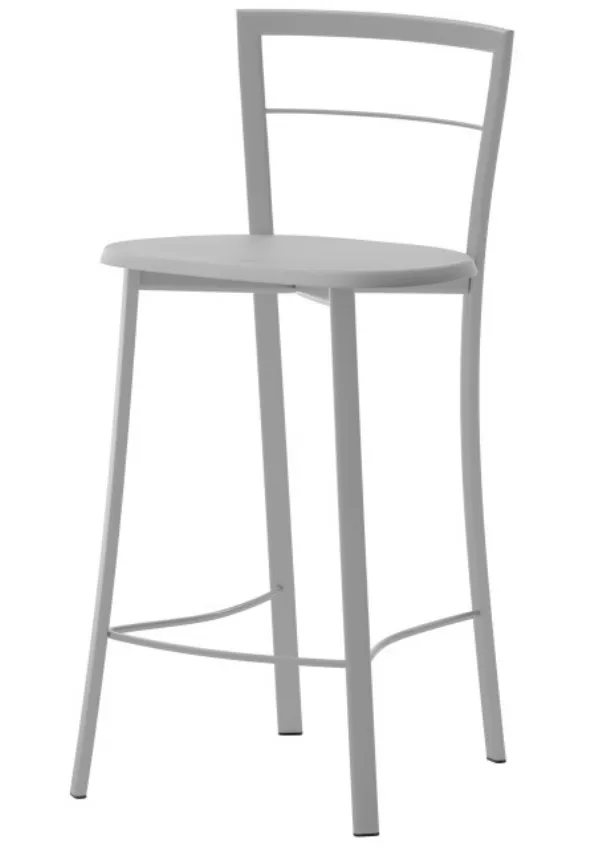 Olivia metal stool with wooden seat by Veneta Cucine.