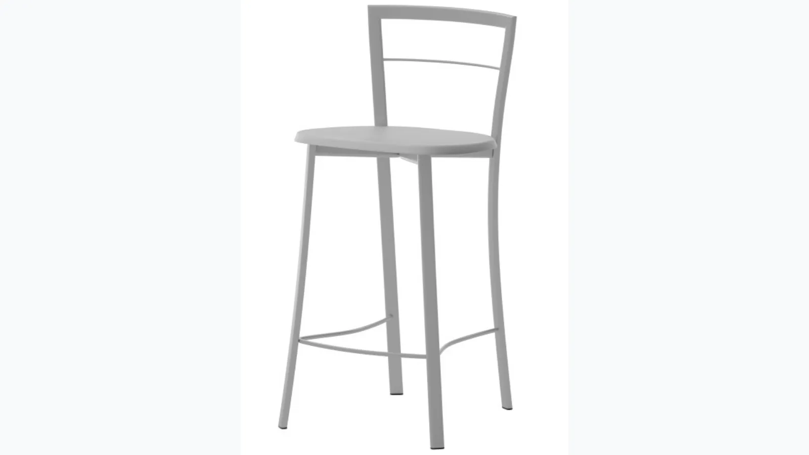 Olivia metal stool with wooden seat by Veneta Cucine.