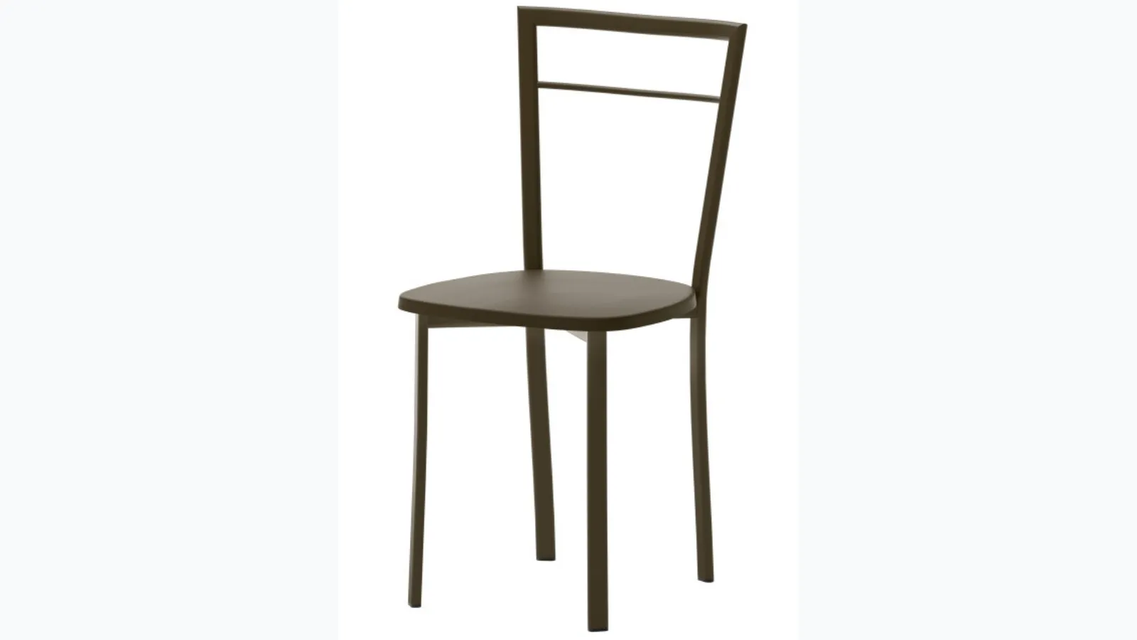 Olivia metal chair with a wooden seat by Veneta Cucine.