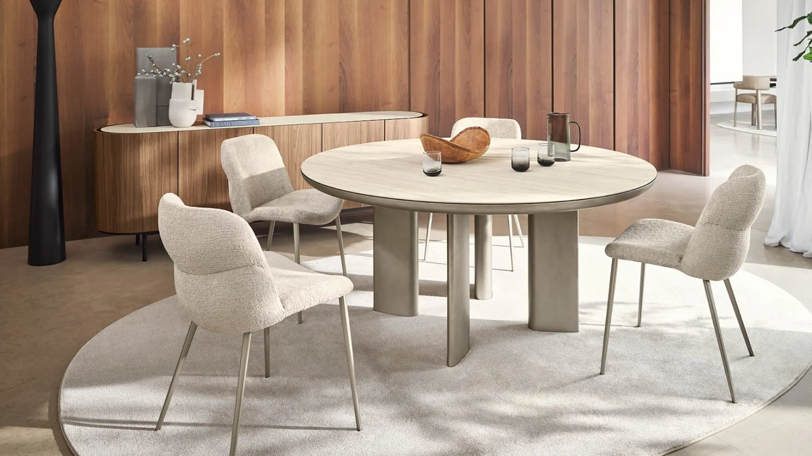 Wave upholstered fabric chair by Calligaris