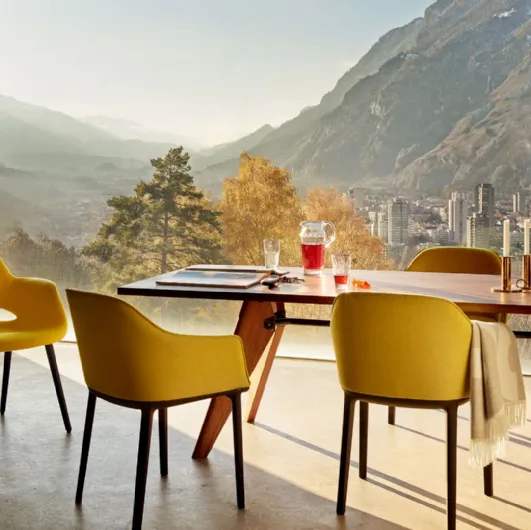 Organic Conference Chair in fabric and wood by Vitra.