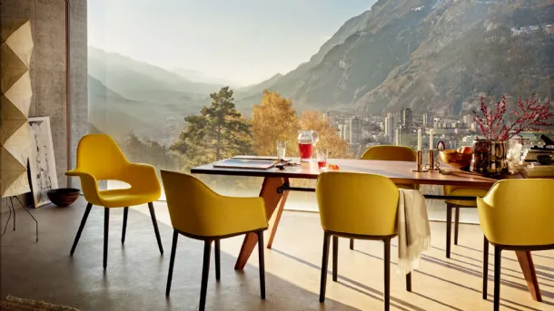 Organic Conference Chair in fabric and wood by Vitra.