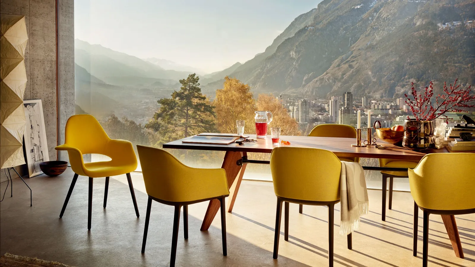 Organic Conference Chair in fabric and wood by Vitra.
