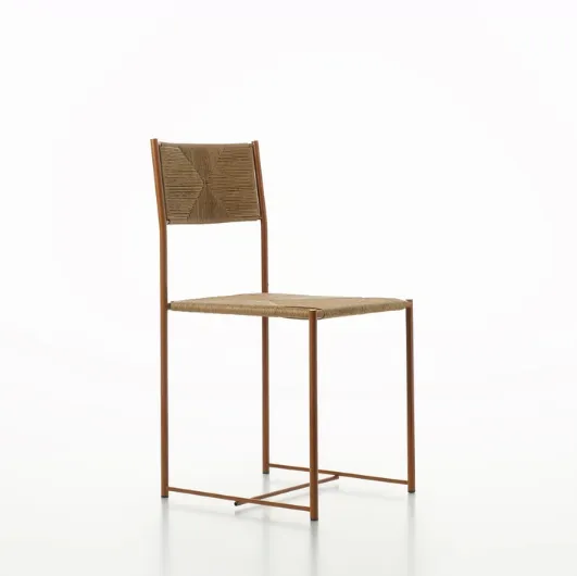 Paludis chair in straw and metal by Alias.