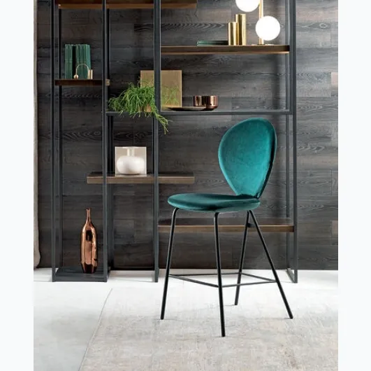 Riflessi Perla upholstered fabric stool