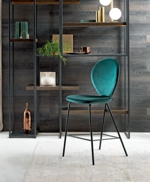 Riflessi Perla upholstered fabric stool