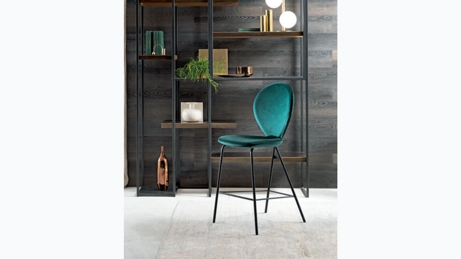 Riflessi Perla upholstered fabric stool