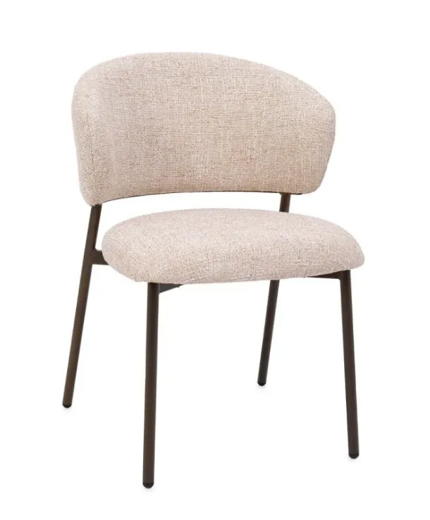 Prisca chair in padded fabric by Bizzotto