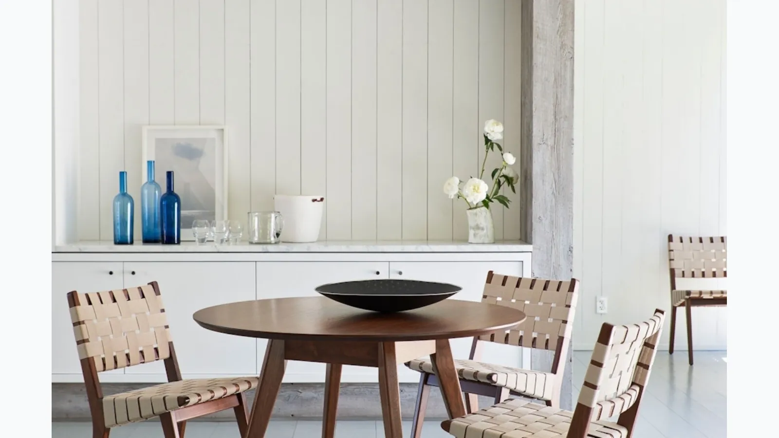 Risom Side Chair in fabric and wood by Knoll.