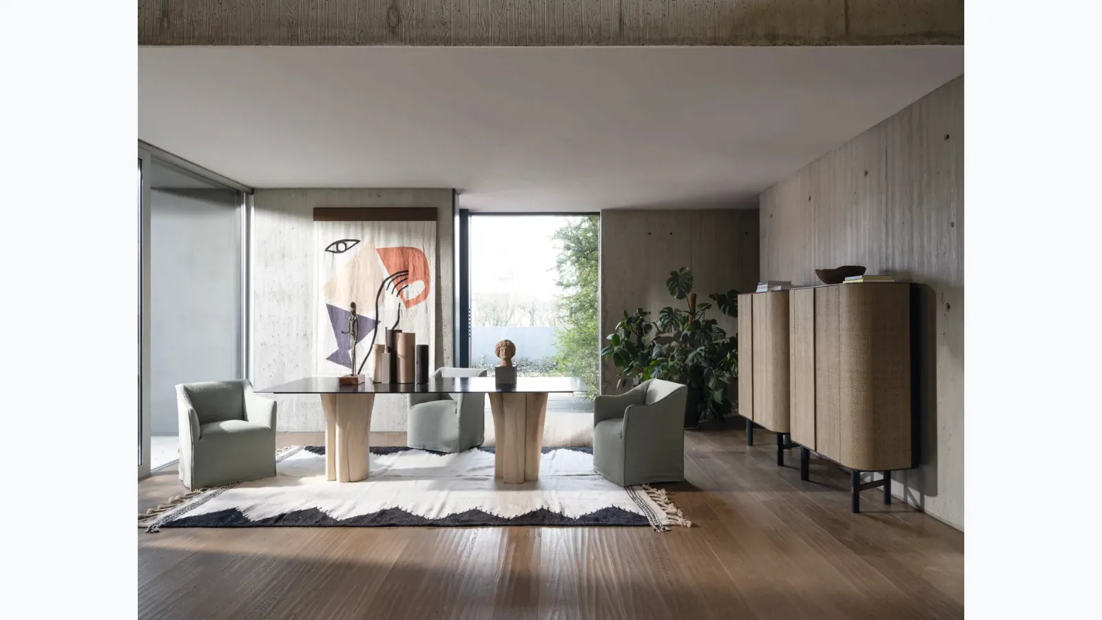 Saia chair in upholstered fabric by Gervasoni