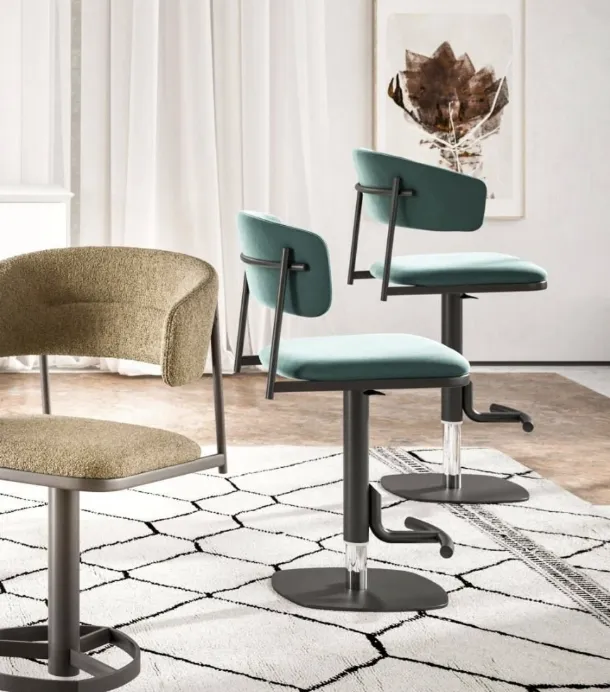 Adam and Alida fabric stools by Ozzio