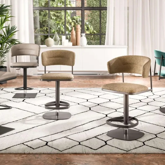 Stools Persy|Petra|Logan|Lia|Adam and Alida in fabric, leather or eco-leather by