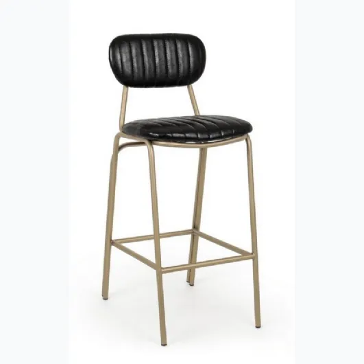 Addy stool in black faux leather by Bizzotto.