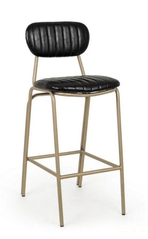 Addy stool in black faux leather by Bizzotto.