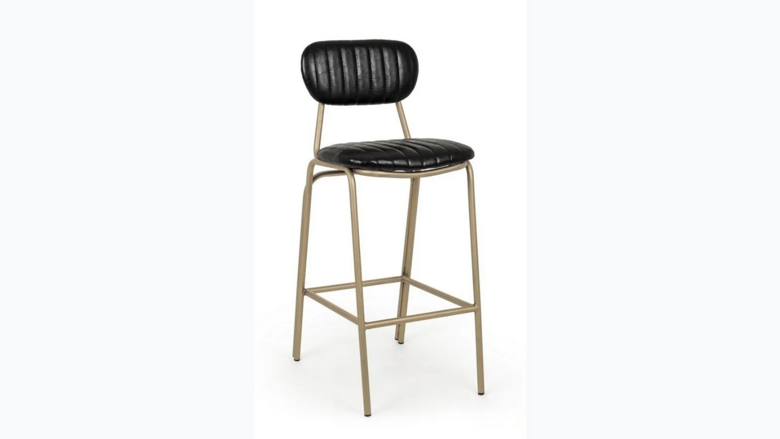 Addy stool in black faux leather by Bizzotto.