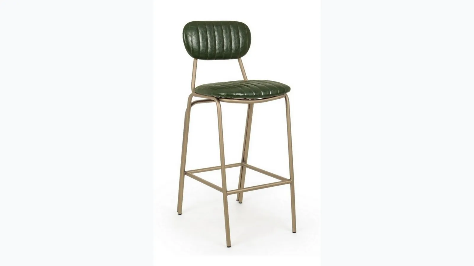 Addy dark green faux leather stool by Bizzotto.
