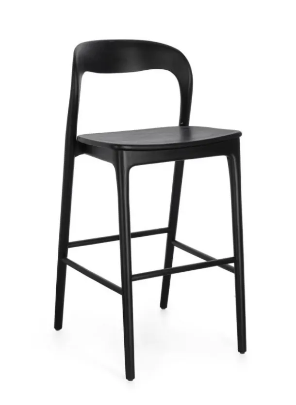 Miley teak stool by Bizzotto