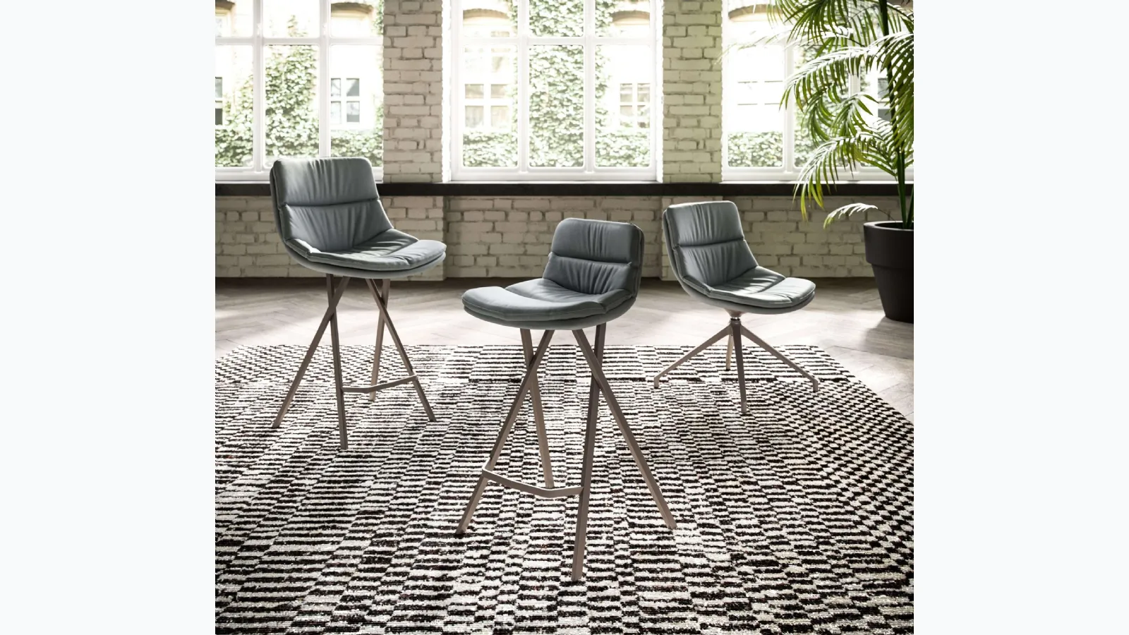 Milo padded stool by Ozzio