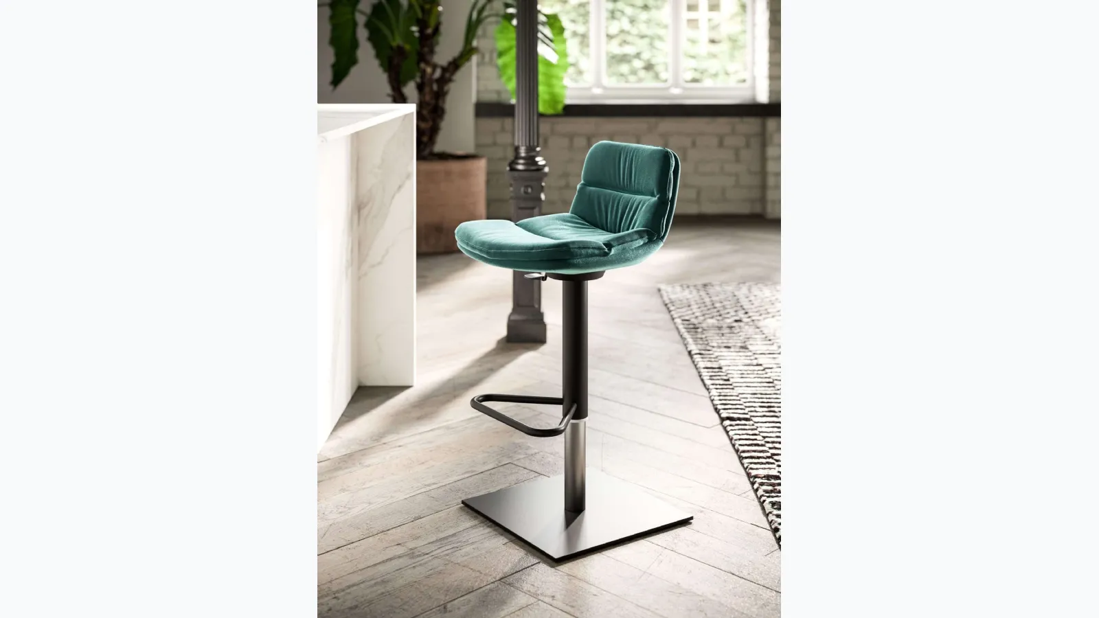 Morris fabric stool by Ozzio