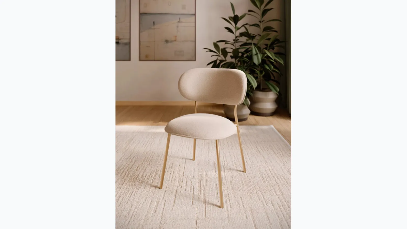 Sienna chair in padded fabric by Bontempi