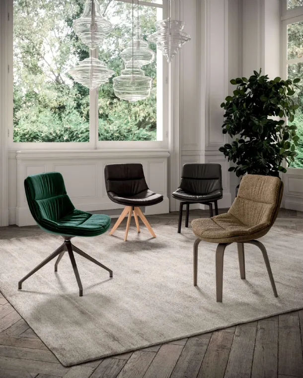 Syria leather chair by Ozzio
