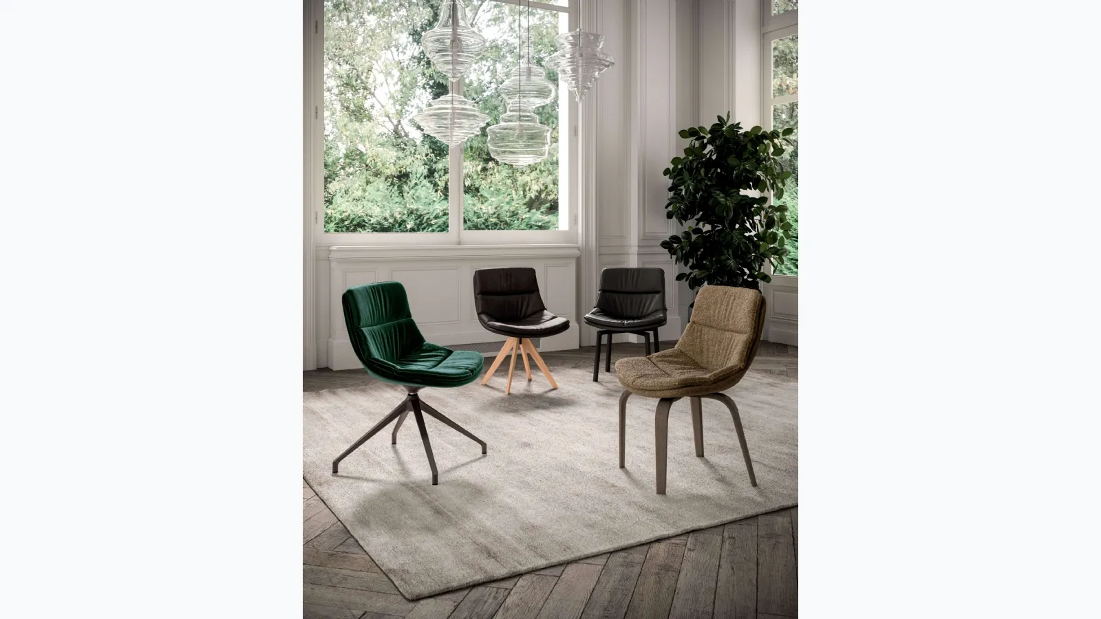 Syria leather chair by Ozzio