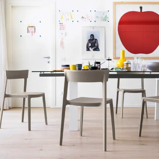 Stackable polypropylene chair Skin by Calligaris