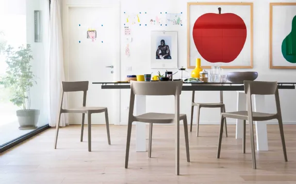 Stackable polypropylene chair Skin by Calligaris