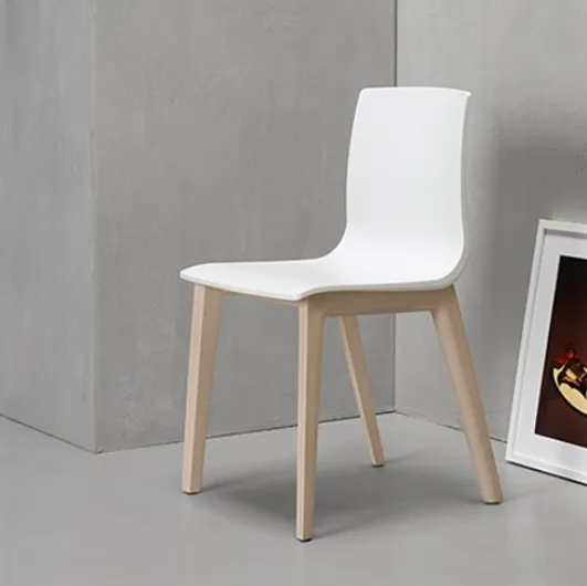 Smilla chair in technopolymer with solid beech legs by Scab Design.