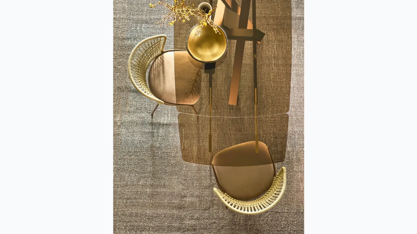 Blow chair in polyester cord and padded seat by Riflessi.