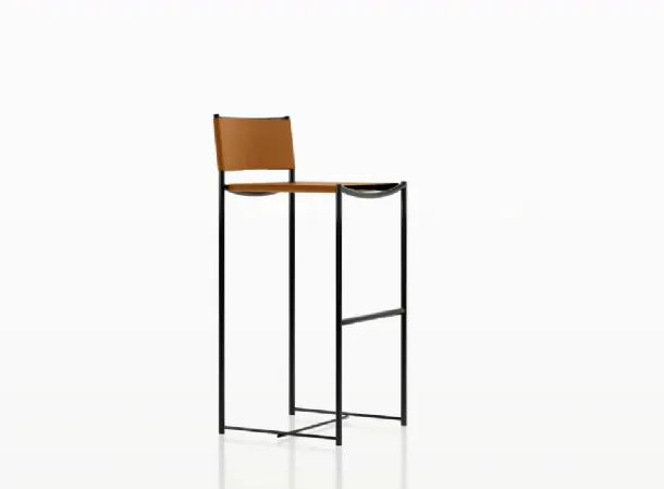Spaghetti High Stool leather stool by Alias.