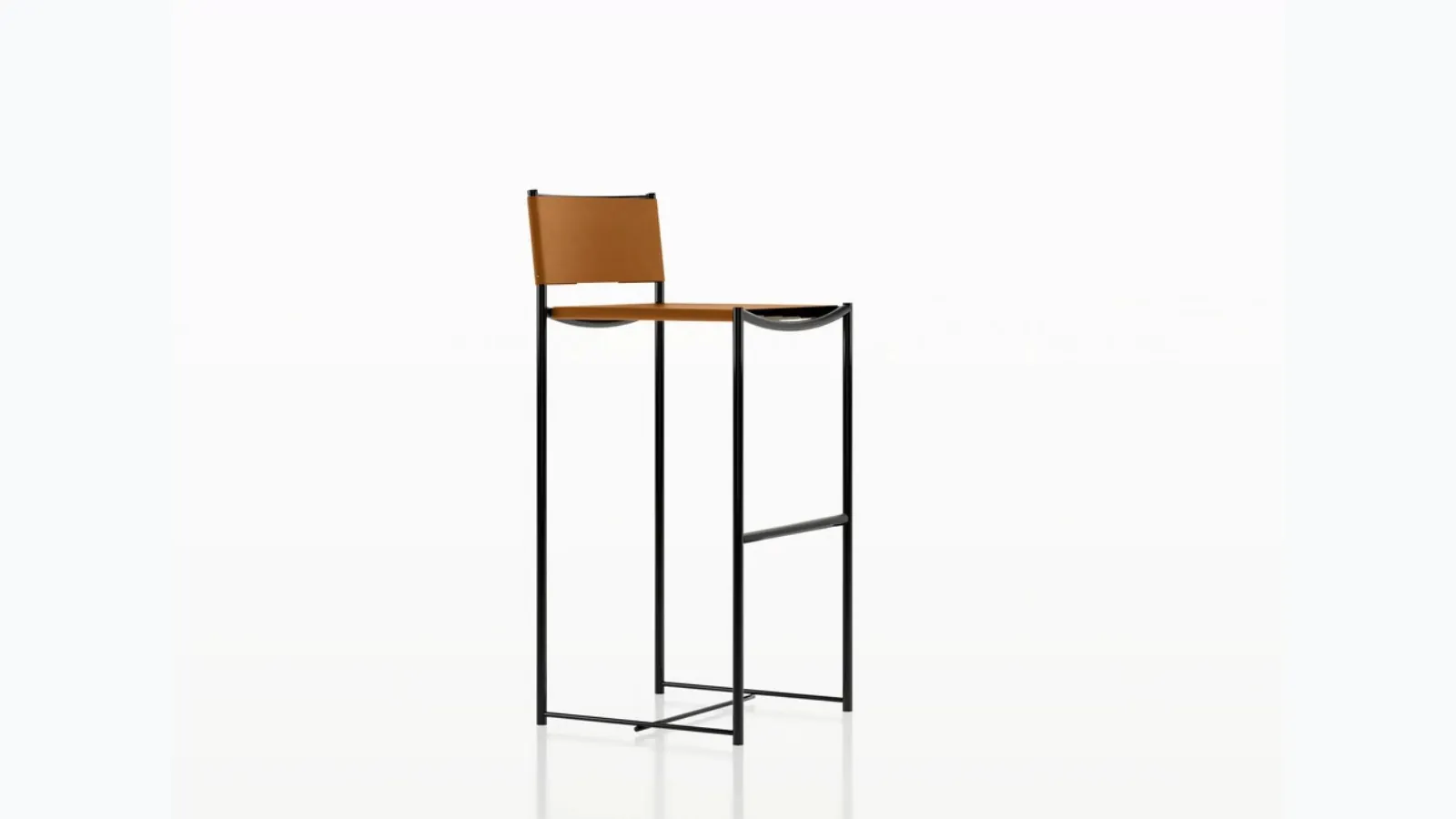 Spaghetti High Stool leather stool by Alias.