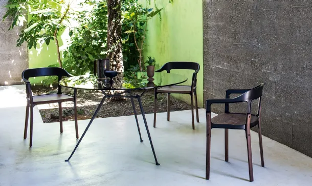 Steelwood Chair by Magis made of solid wood and steel sheet.