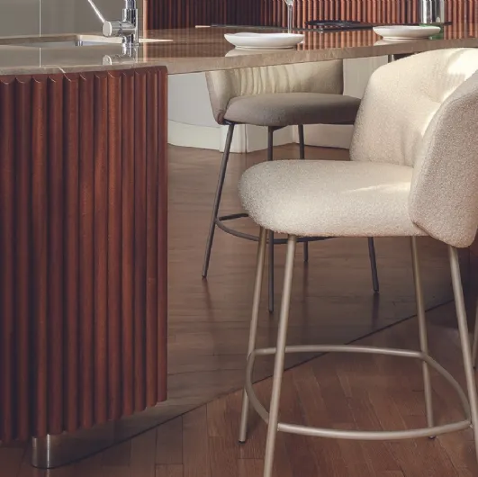 Sweet fabric padded stool by Calligaris.