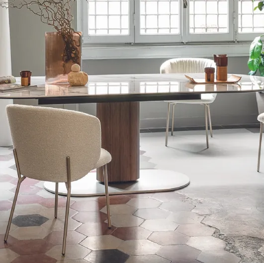 Sweel chair in upholstered fabric by Calligaris