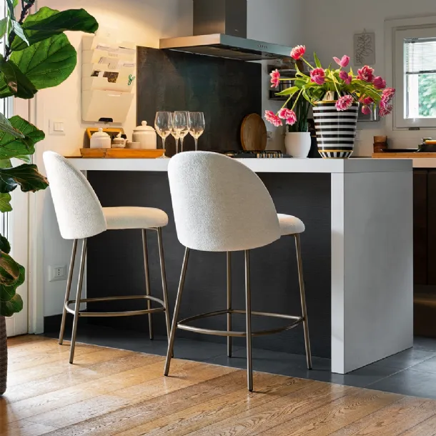 Tuka Mid upholstered stool by Connubia