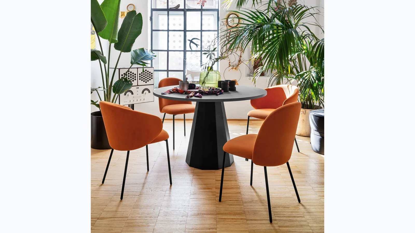 Connubia's Tuka chair in padded fabric