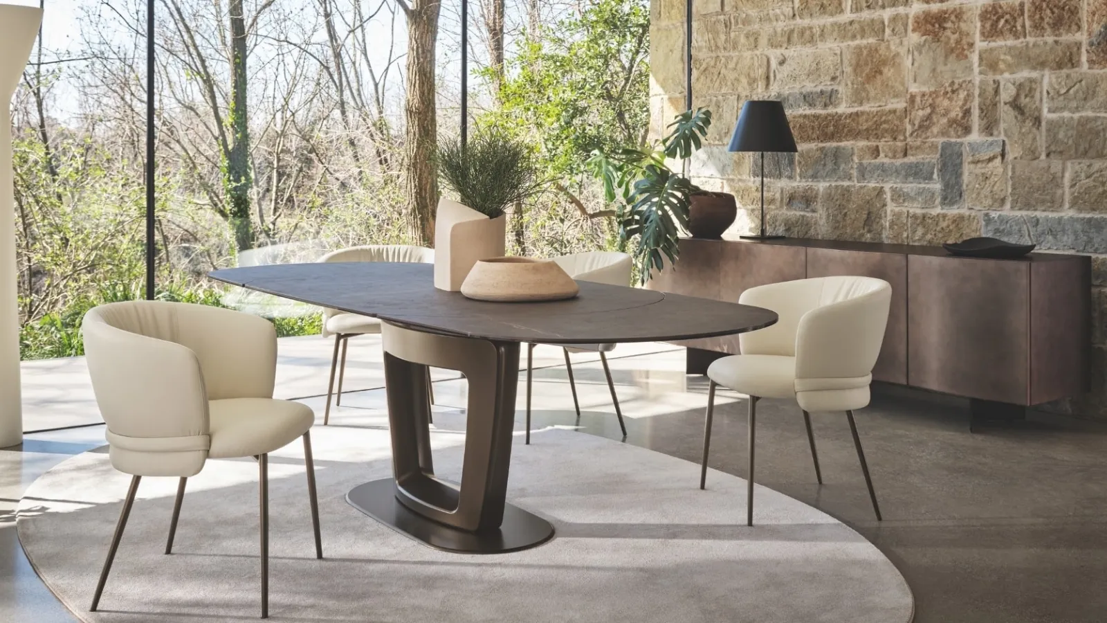 Vanilla upholstered chair by Calligaris