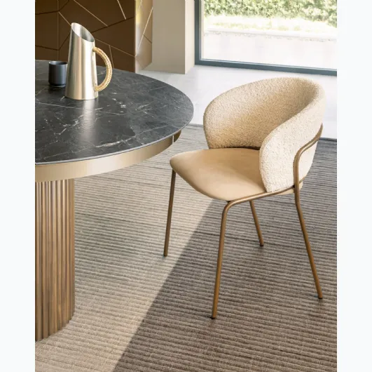 Vela chair in padded fabric by Riflessi