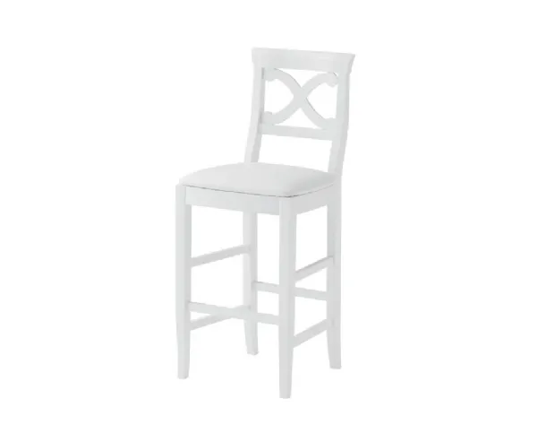 Victory stool in matte lacquered beech with padded eco-leather seat by Veneta Cucine.