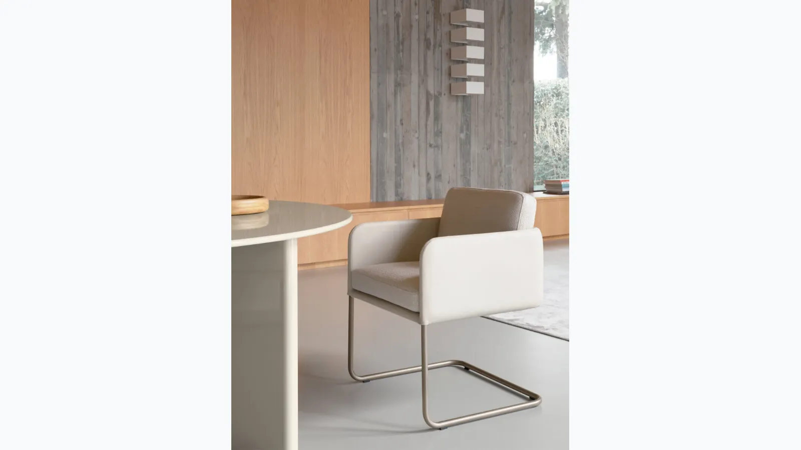 Viga Chair in leather and fabric by Ditre Italia